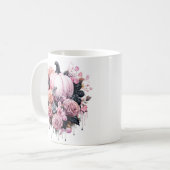 Mug Floral Halloween Citrouille rose (Devant gauche)