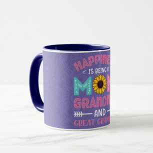 Mug Floral Happiness est Maman & Grandma Café