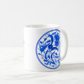 Mug Floral Jacobéen chinois antique - Bleu de Cobalt (Devant droit)