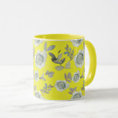 Mug floral jaune (Devant droit)
