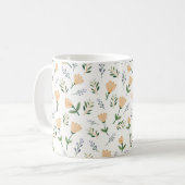 Mug Floral jaune moderne (Devant gauche)