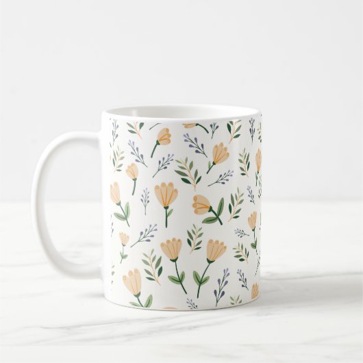 Mug Floral jaune moderne (Gauche)