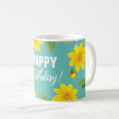 Mug Floral Joyeux anniversaire (Devant droit)