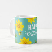 Mug Floral Joyeux anniversaire (Devant gauche)