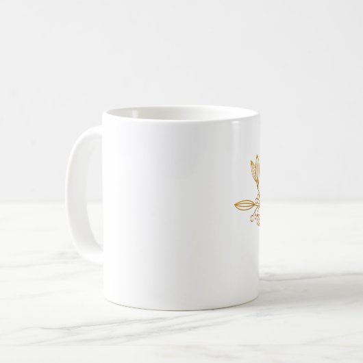 Mug Floral Laurel Lettre initiale Monogramme Nom Café (Devant gauche)
