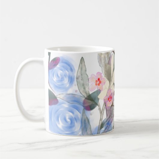 Mug Floral Leaves Art – Elegant Flowers and Botanical (Gauche)
