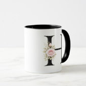 Mug Floral Letter H Monogram | Elegant Initial H Logo (Devant droit)