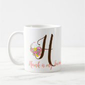 Mug floral lettre H papillon (Gauche)