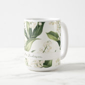 Mug Floral Lily of the Valley with Custom Name (Devant droit)
