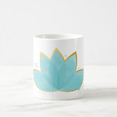 Mug Floral Lotus Seafoam Blue & Faux Gold (Centre)