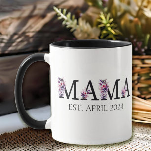 Mug Floral Mama Nouveau texte maman