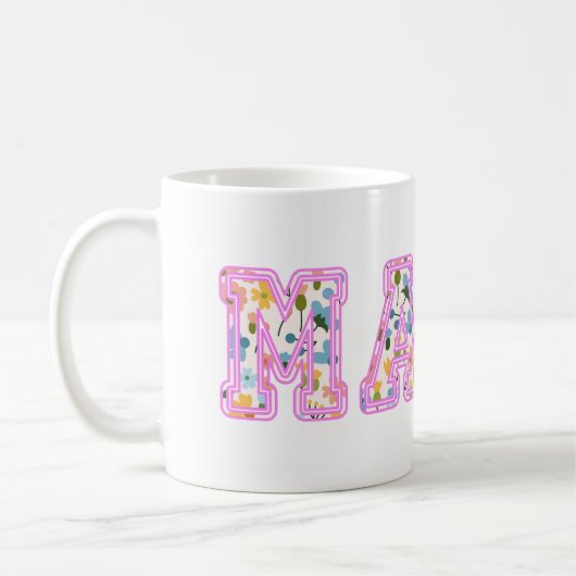 Mug Floral Mama Retro Maman Boho Mère (Gauche)