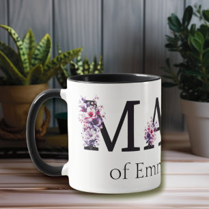 Mug Floral Mama Texte Personnalisé Enfants Noms 2