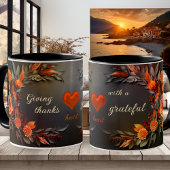 Mug Floral Merci Grateful Heart Chalkboard