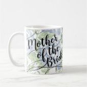 Mug Floral Mère de la mariée Rose bleu à script modern (Gauche)