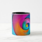 Mug Floral moderne Art Abstrait rose Bleu Motif #17 (Centre)