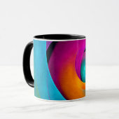 Mug Floral moderne Art Abstrait rose Bleu Motif #17 (Devant gauche)