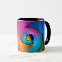 Floral moderne Art Abstrait rose Bleu Motif #17