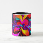 Mug Floral moderne Art Abstrait Rouge Bleu Motif #07 (Centre)