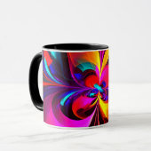 Mug Floral moderne Art Abstrait Rouge Bleu Motif #07 (Devant gauche)
