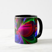 Mug Floral moderne Art Abstrait Rouge Bleu Motif #12 (Devant droit)