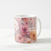 Mug Floral moderne rose rose girly élégant élégant (Devant droit)