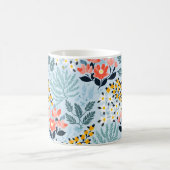 Mug Floral moderne sur bleu (Centre)
