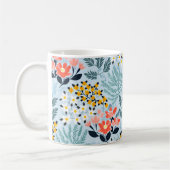 Mug Floral moderne sur bleu (Gauche)