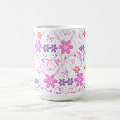 Mug Floral moderne violet rose (Centre)