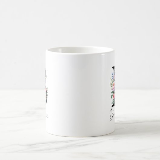 Mug  Floral Monogram – Letter B (Centre)