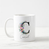 Mug  Floral Monogram – Letter C (Gauche)