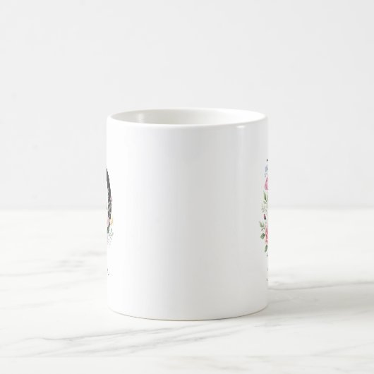 Mug  Floral Monogram – Letter D (Centre)