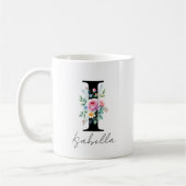 Mug  Floral Monogram – Letter I (Gauche)