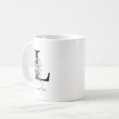 Mug  Floral Monogram – Letter L (Devant gauche)