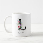 Mug  Floral Monogram – Letter L (Gauche)