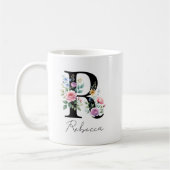 Mug  Floral Monogram – Letter R (Gauche)