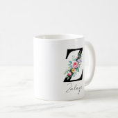 Mug  Floral Monogram – Letter Z (Devant droit)