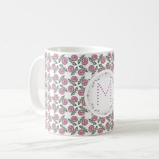 Mug floral. monogramme (Devant gauche)
