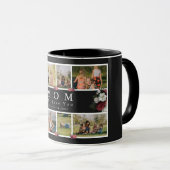Mug Floral Monogramme Photo personnalisée Collage mère (Devant droit)