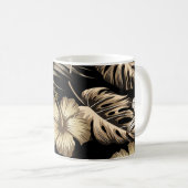 Mug Floral Motif sans couture avec Feuilles. (Devant droit)