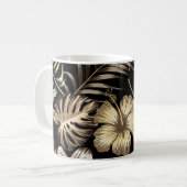 Mug Floral Motif sans couture avec Feuilles. (Devant gauche)