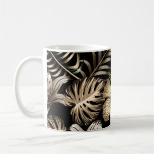Mug Floral Motif sans couture avec Feuilles.