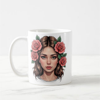 Mug Floral Muse – Tee Portrait de Rose Artistique