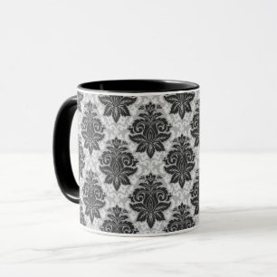 Mug Floral noir-blanc