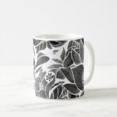 Mug Floral noir blanc (Devant droit)