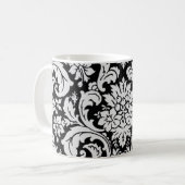 Mug Floral noir et blanc (Devant gauche)