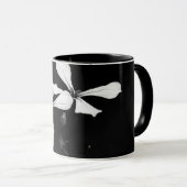 Mug floral noir et blanc minimal (Devant droit)