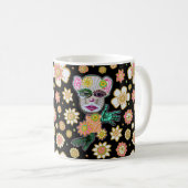Mug Floral noir floral par Natalie Schorr (Devant droit)