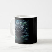Mug Floral noir Rose (Devant gauche)