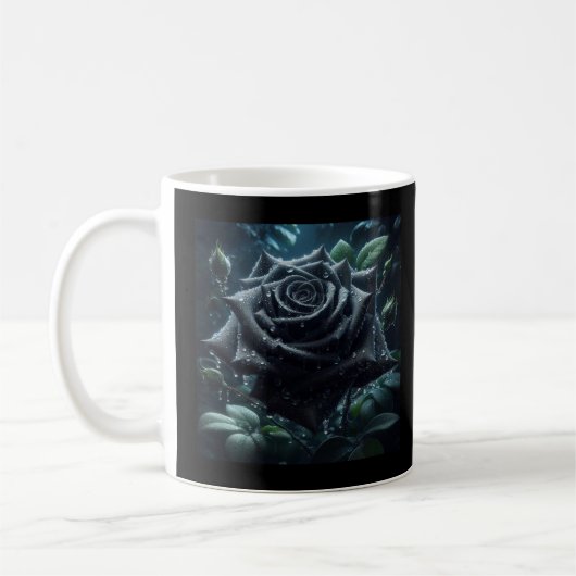 Mug Floral noir Rose (Gauche)